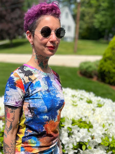 Mixed Paint, Mixed Mood Women's Cut Short Sleeve Top - idearbitrage