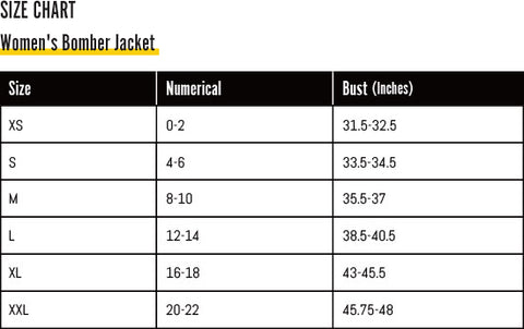 Doublesolid Bomber Jacket Size Guide